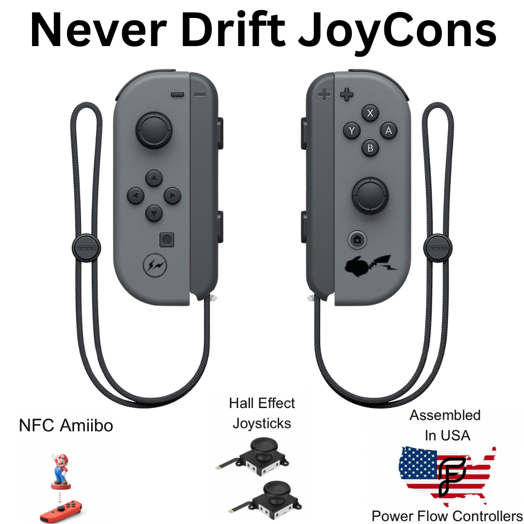Pokemon Project Thunderbolt Hall Effect Never Drift JoyCons For Nintendo Switch/ Switch OLED
