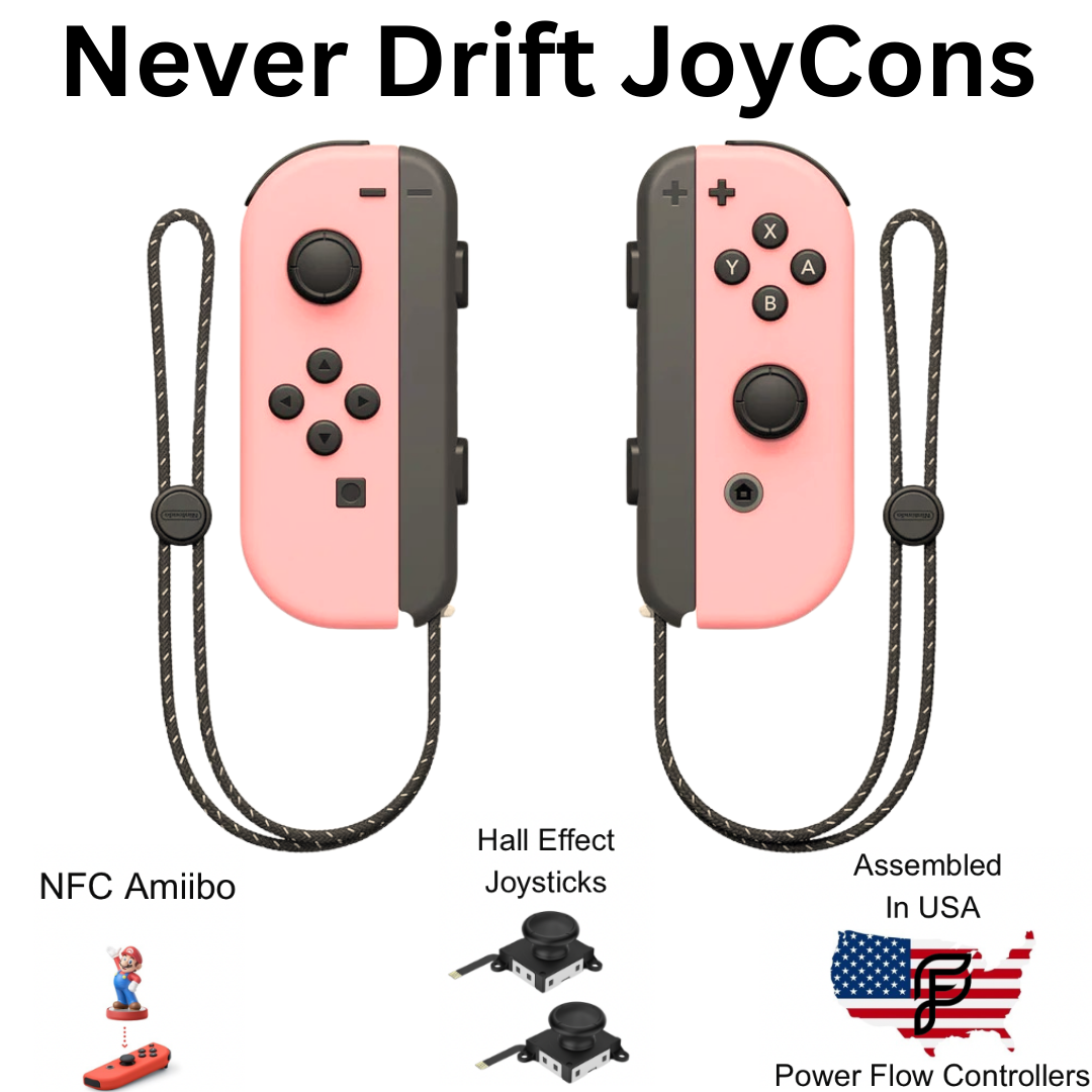 Pastel Pink Hall Effect Never Drift JoyCons For Nintendo Switch/ Switch OLED