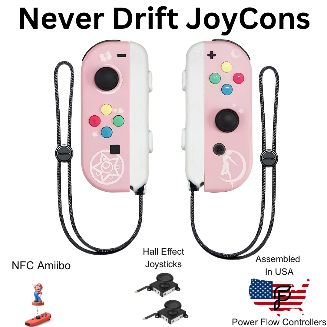 Sailor Moon Hall Effect Never Drift JoyCons For Nintendo Switch/ Switch OLED