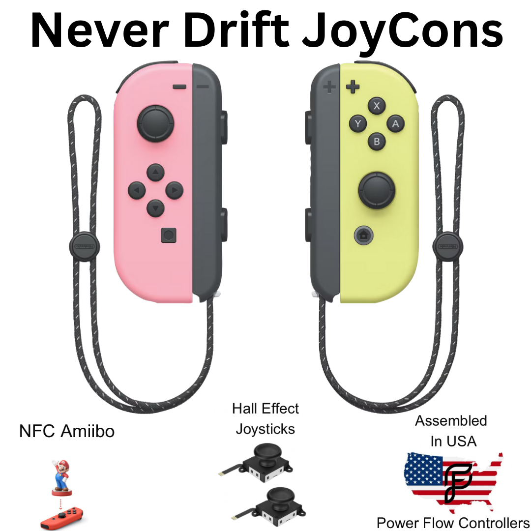 Pastel Pink Yellow Hall Effect Never Drift JoyCons For Nintendo Switch/ Switch OLED